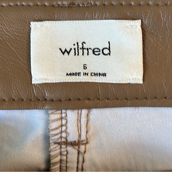 Aritzia Wilfred “The Melina” Camel Vegan Leather High Waist Cropped Pants - 6 - Picture 13 of 16